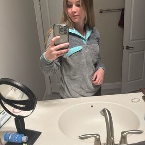 Jachs Gray and Mint Fleece Pullover